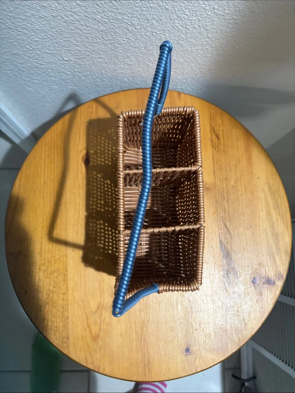 Woven Brown Rattan Utensil Caddy